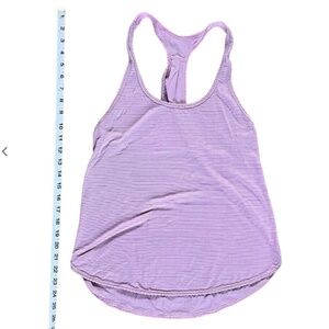 Lululemon 105 F Singlet Light Purple Grey Striped Tanktop SZ Guess Small